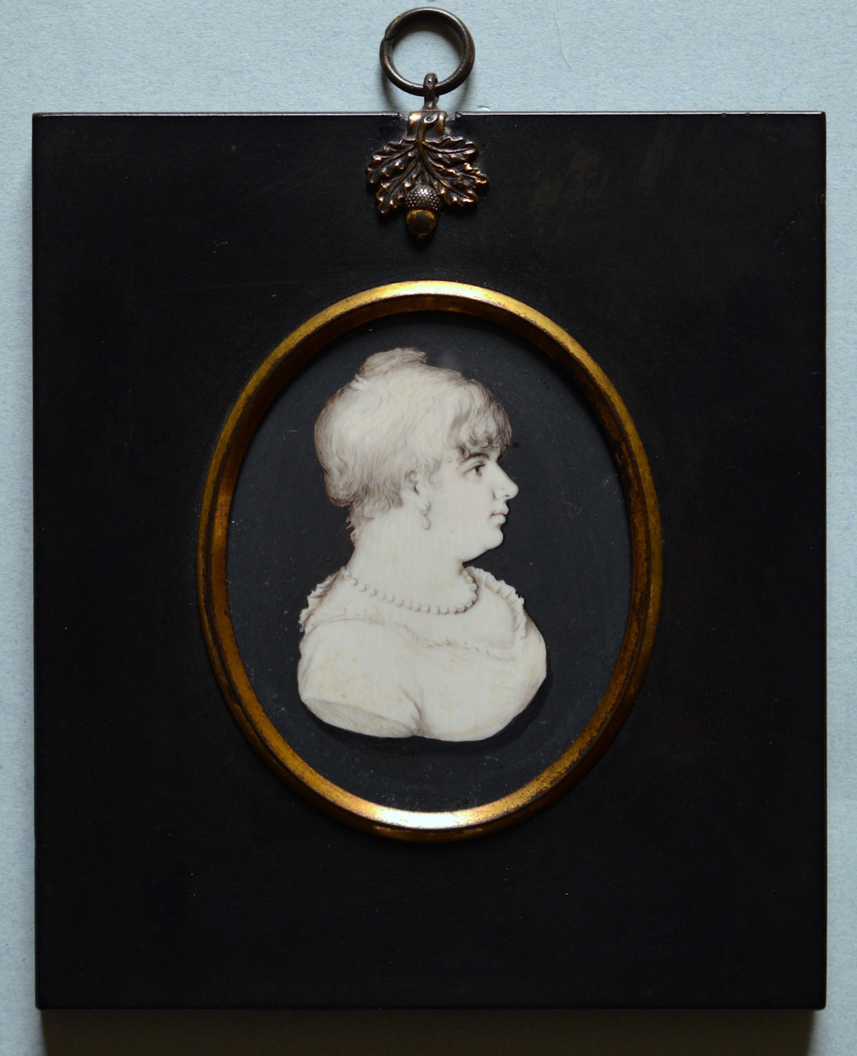 Attributed to Henri de Janvry – Miniature Profile Portrait of a Lady