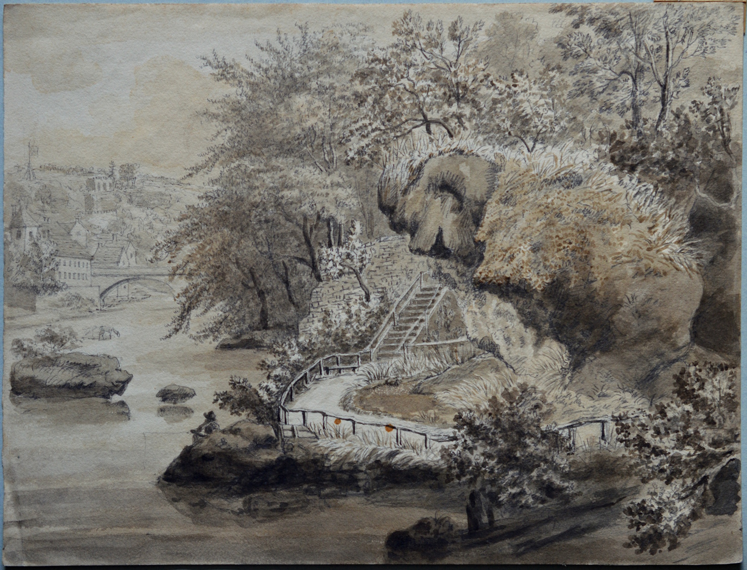 The Dripping Rock at Knaresborough, Yorkshire – Unknown artist (early 19th century)