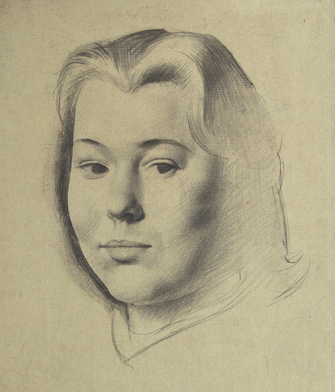 Attributed to Alfred Kingsley Lawrence RA – Portrait of a Young Woman 1940s